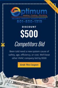 Discount coupon for $500 To Beat other HVAC company bid given by Optimum Heating Cooling and Plumbing
